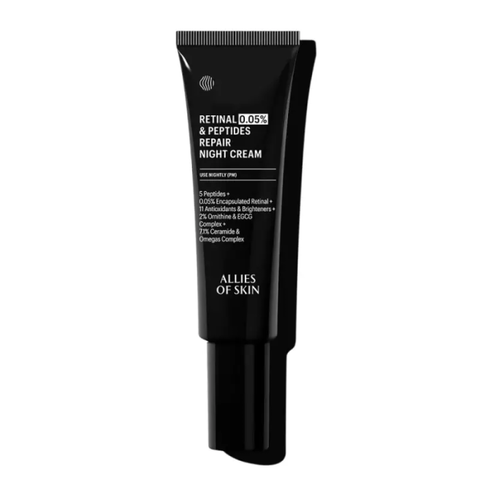 Крем ночной антивозрастной с ретиналем Allies Of Skin 0.05% Retinal & Peptides Repair Night Cream 