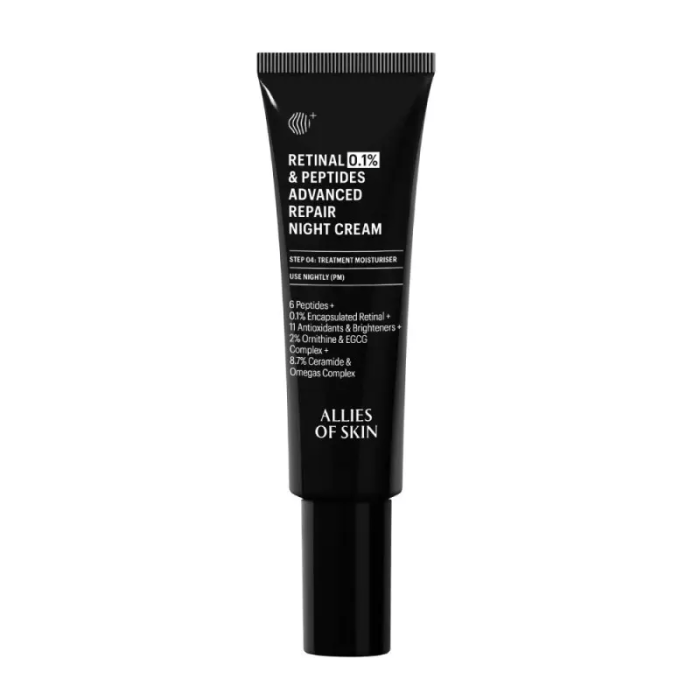 Ночной антивозрастной крем с ретинолом Allies Of Skin Retinal 0.1% & Peptides Advanced Repair Night Cream 