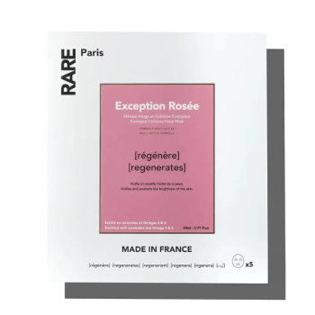 Набор из пяти восстанавливающих масок для лица с церамидами, Омега и RARE Paris Box of 5 Exception Rosée Regenerating Face Mask 3 6