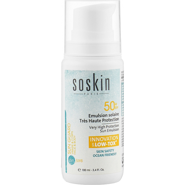 Солнцезащитная эмульсия Soskin Low tox sun emulsion SPF50+ 100mL
